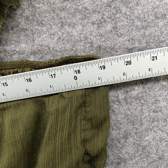 Old Navy Chiffon Cami Top Womens XL Moss Green Babydoll Ruffle Crepe - Picture 5 of 8